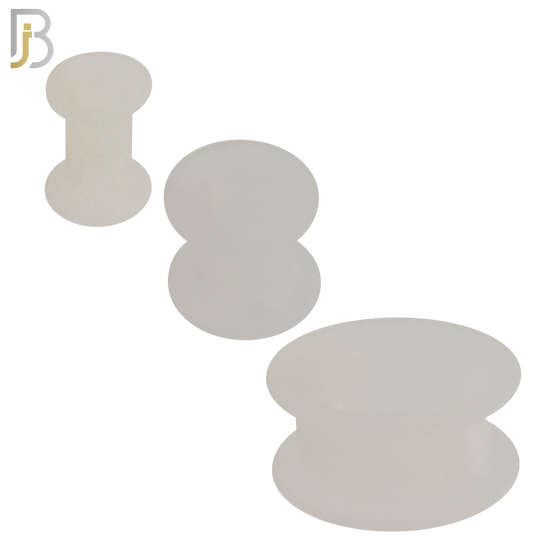 PS07C - Clear Color Hard Silicone Double Flare Plugs Pair