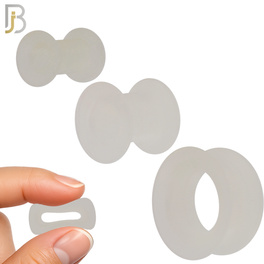PS07C - Clear Color Hard Silicone Double Flare Plugs Pair