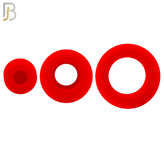 PS07R -  Red Color Hard Silicone Double Flare Plugs Pair