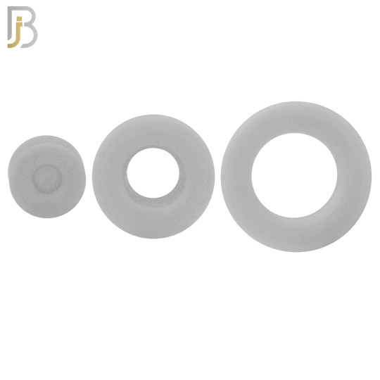 PS07W -  White Color Hard Silicone Double Flare Plugs Pair