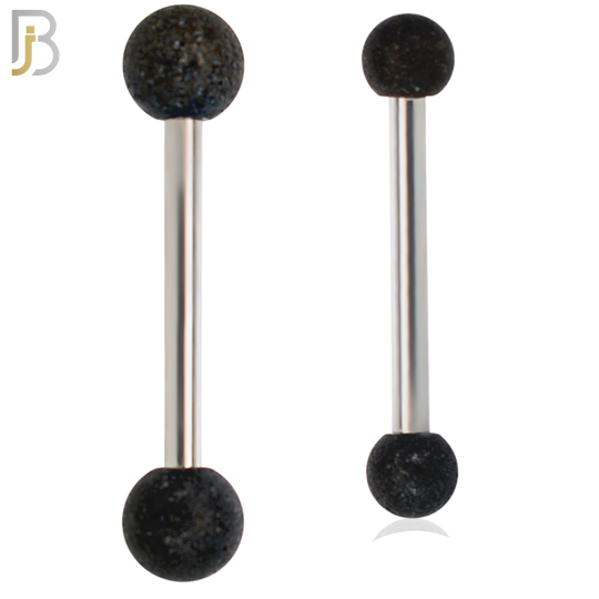 BB67 - 316L Surgical Steel Bar Matte Texture Ball  External Threaded (PACK OF 6) image 0