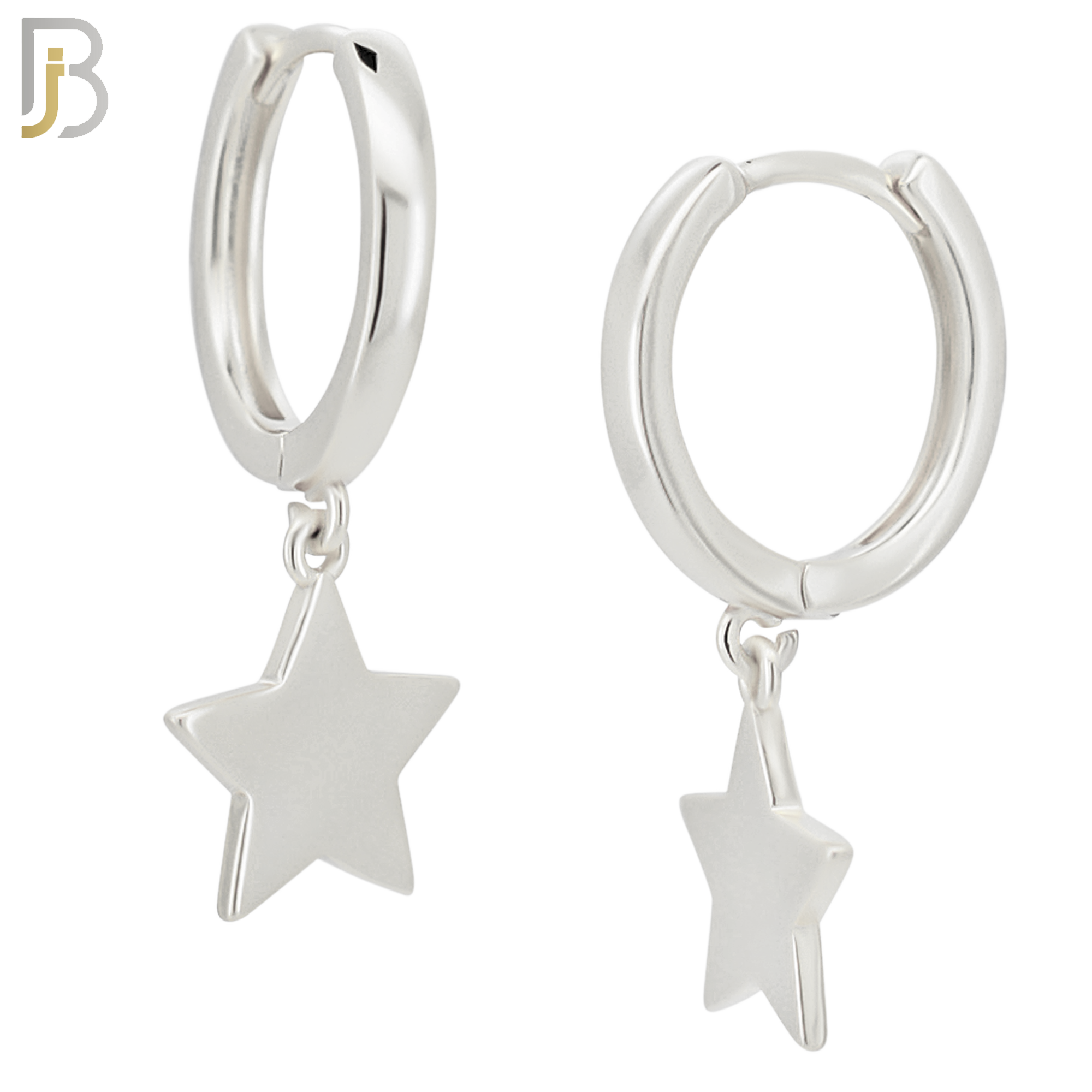ES52 - 316L Stainless Steel Dangling Plain Star Design Huggies Clip On image 1