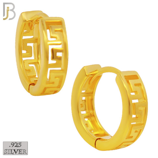 925-ES181 -  .925 Sterling Silver Maze Design Huggies Earrings image 2