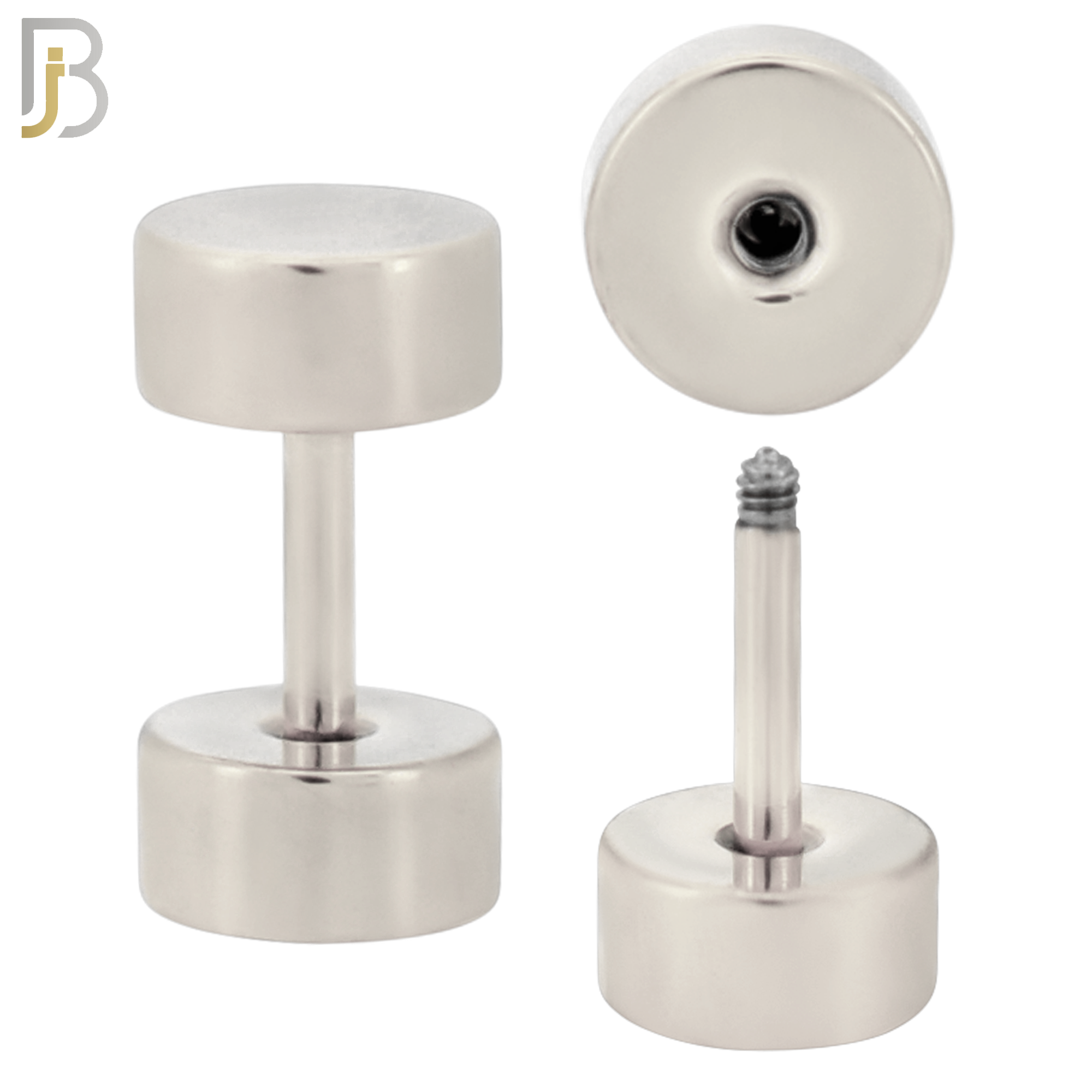 FP28S - Surgical Steel Plain Fake Plug (PACK OF 3 Pairs) image 1