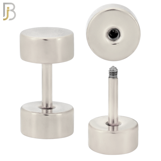 FP28S - Surgical Steel Plain Fake Plug (PACK OF 3 Pairs) image 1