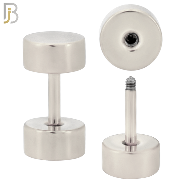 FP28S - Surgical Steel Plain Fake Plug (PACK OF 3 Pairs) image 1