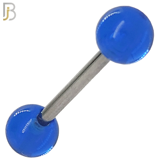 BB03T - 316L Surgical Steel Screw Barbell with Transparent Acrylic Ball Screw External Threaded (PACK OF 6) image 5