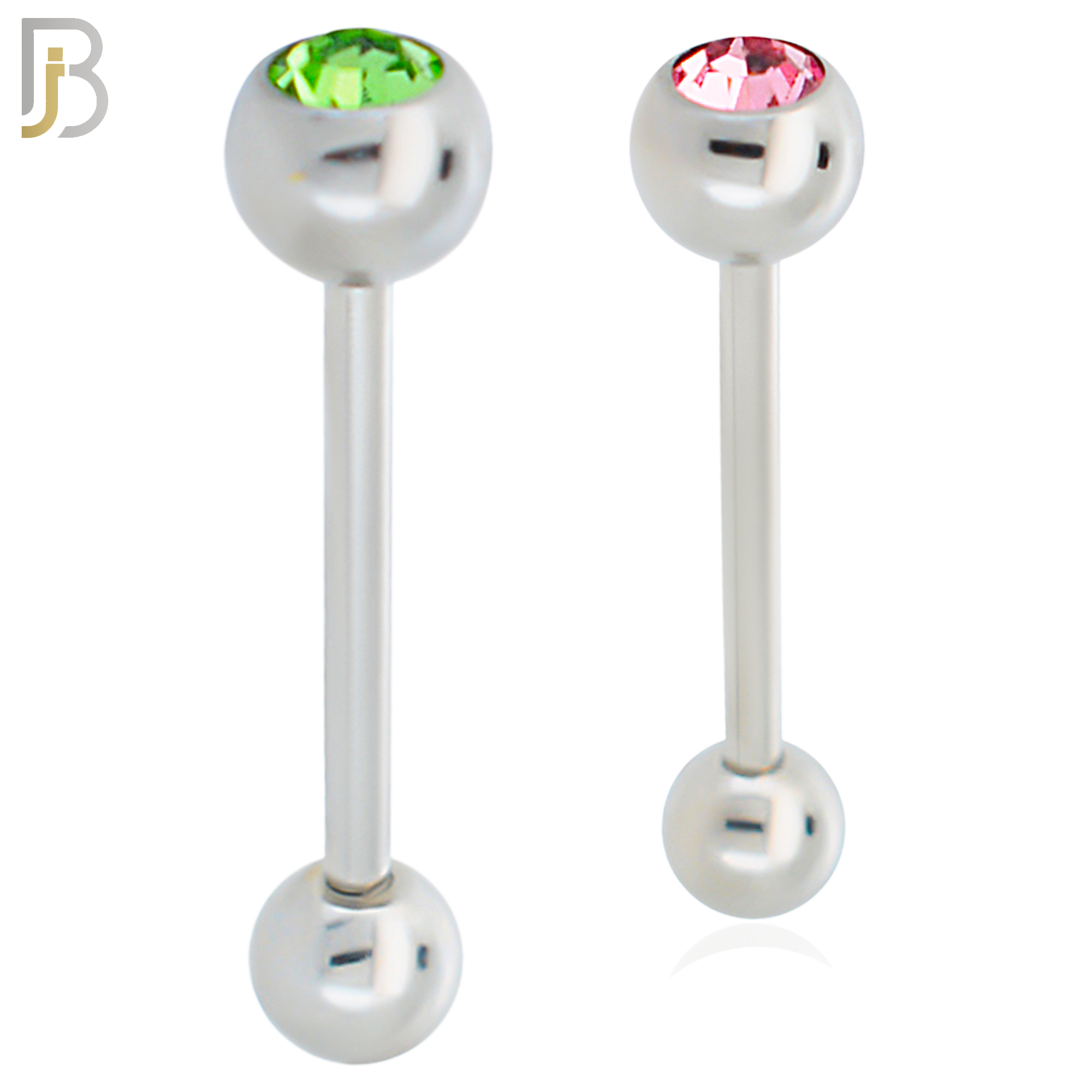 BB66 - 316L Surgical Steel 6mm Ball with CZ and 5mm Ball Plain (Pack of 6) image 0