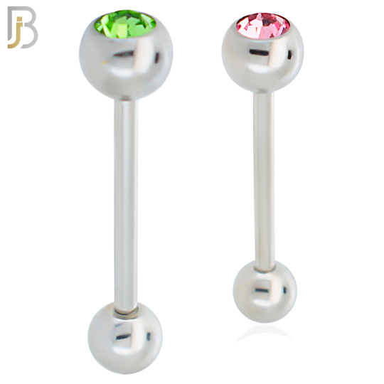 BB66 - 316L Surgical Steel 6mm Ball with CZ and 5mm Ball Plain (Pack of 6) image 0