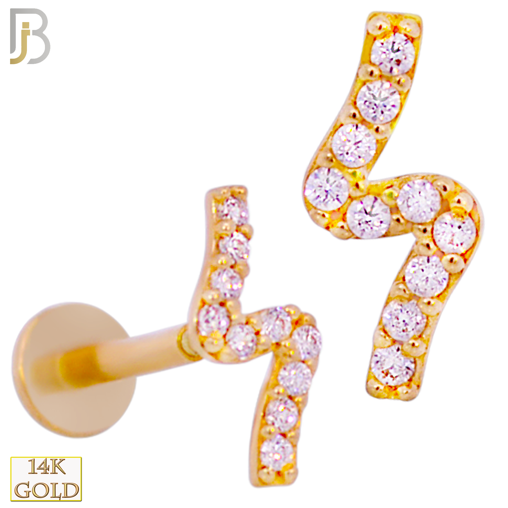 14-LB90 - 14k Yellow Studded S Labret - Yellow Gold image