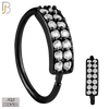 925-CT24 - 925 Sterling Silver 22g Thickness Double Layer CZ Prong Set Hoops Piercing (PACK OF 6) image 5