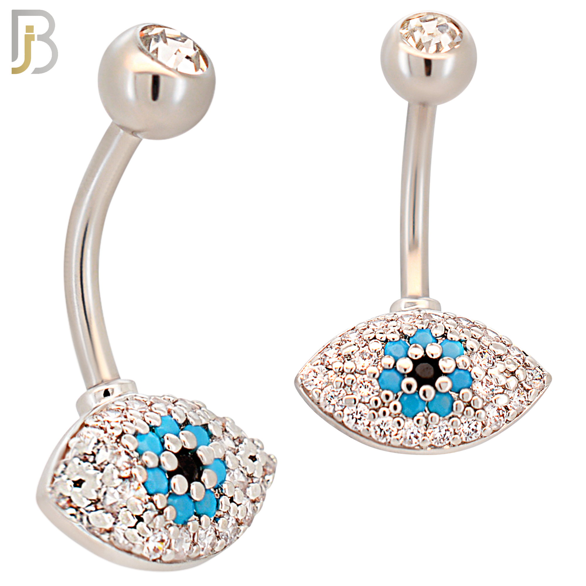 NB46 - 316L Stainless Steel Eye Banana Belly Navel Ring image 0