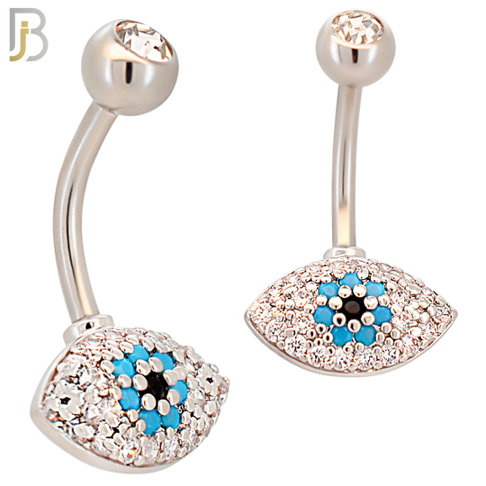 NB46 - 316L Stainless Steel Eye Banana Belly Navel Ring image 0