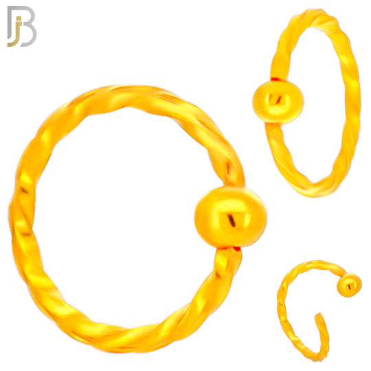 PK-CT11 - 316L Surgical Steel Twisted Hoops Seamless Pack of 30 and Fixed Beads 2mm Pack of 30 image 2