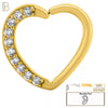 14-TH12 - 14k Yellow Gold Heart with Prong Set Cubic Zirconia Row Helix Hoop image 0