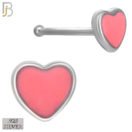 925-NR121B- 925 Silver Nose Bone Heart Shape with Enamel - Pack of 6 image 3
