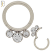 CT89 -  316 Stainless Steel Hinged Hoop with CZ Gems Nose Rings (PACK OF 6) image 0