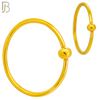 CT03G  - 20g Thickness Gold Plated 316L Surgical Steel Hoops Piercing Fixed Bead Twist to Open image 1