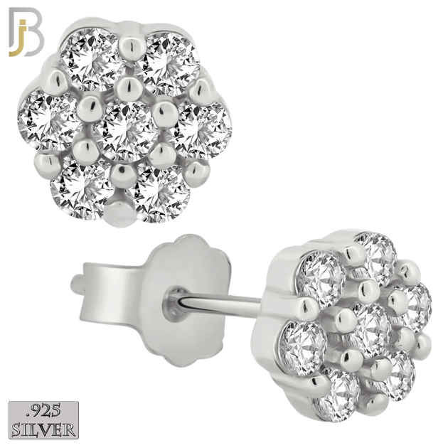 925-ES32 - .925 Sterling Silver 5mm Flower Prong Zircon Earring Stud image 1