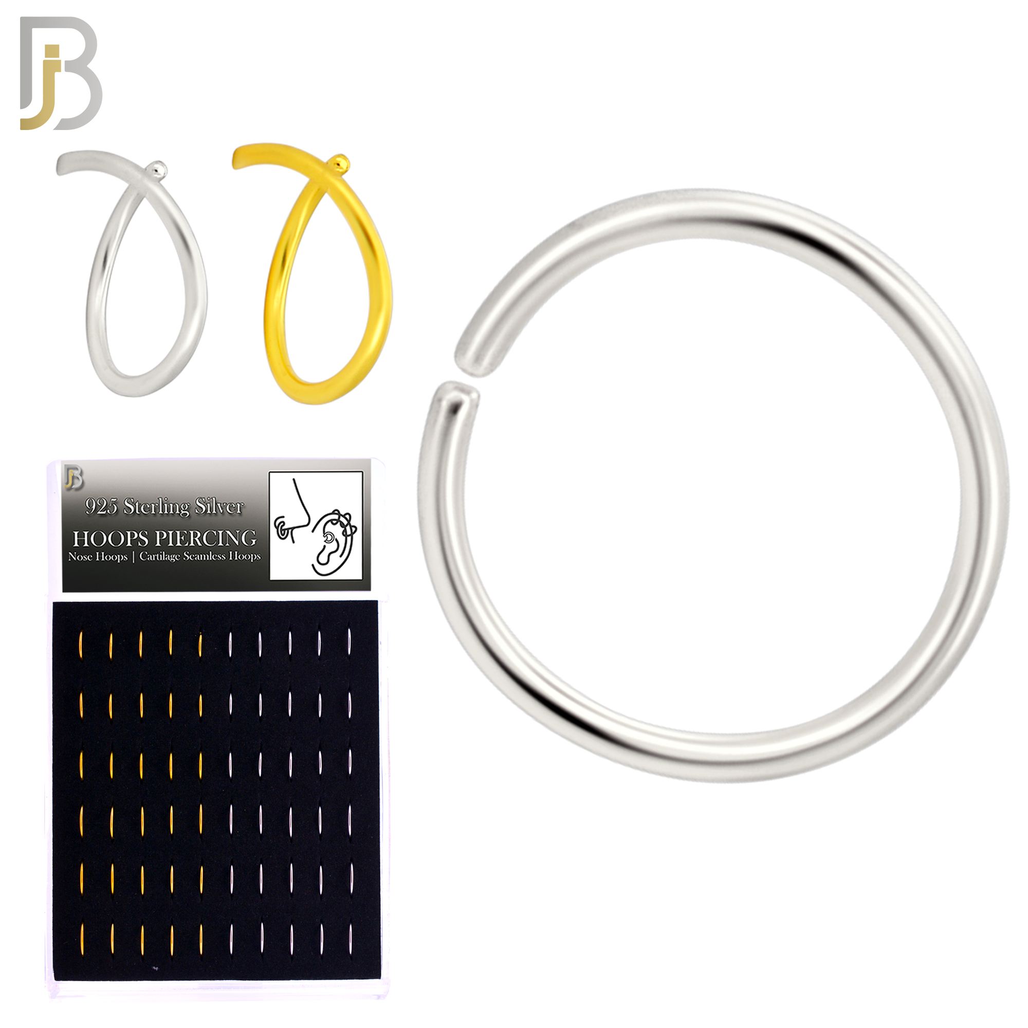 925-PK-CT02M - 925 Sterling Silver 20g Seamless Continuous Ring Hoop Piercing - Pack of 60 pcs image 1