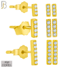 925-ES389 - .925 Sterling Silver Three Pair Set Bar Stud Earrings (4mm, 5mm, 7mm Bar) image 1