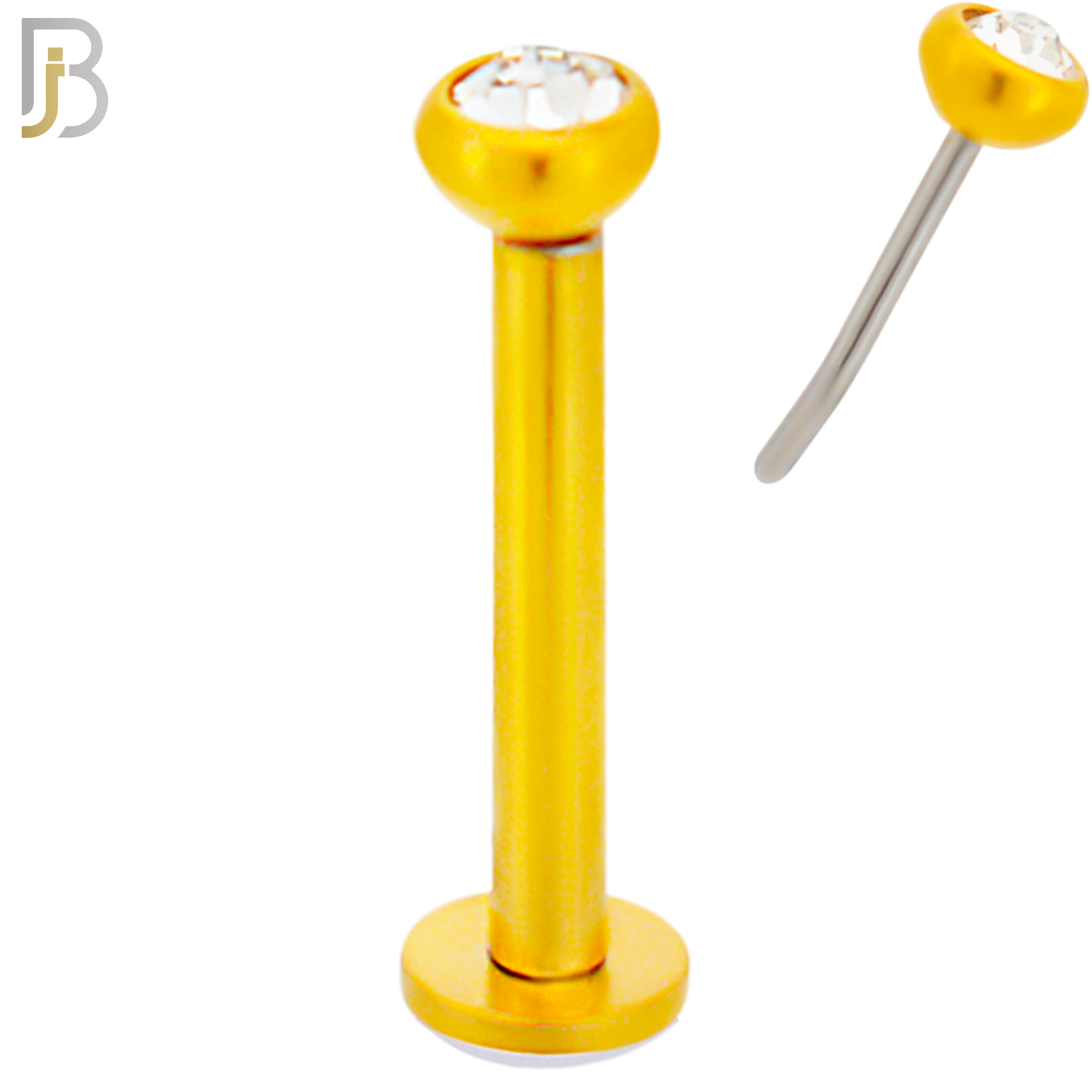 LB16G16 - 16g Thicknesss 316L Surgical Steel Assorted Plated Press Fit Bezel Setting Push In  Zircon (PACK OF 6) image 3