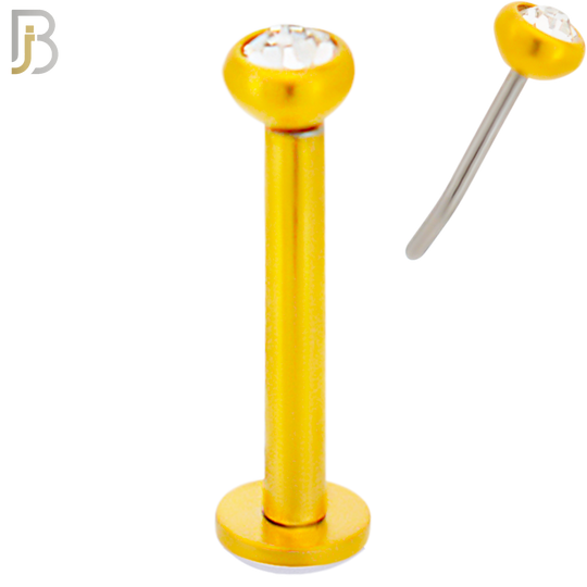 LB16G16 - 16g Thicknesss 316L Surgical Steel Assorted Plated Press Fit Bezel Setting Push In  Zircon (PACK OF 6) image 3