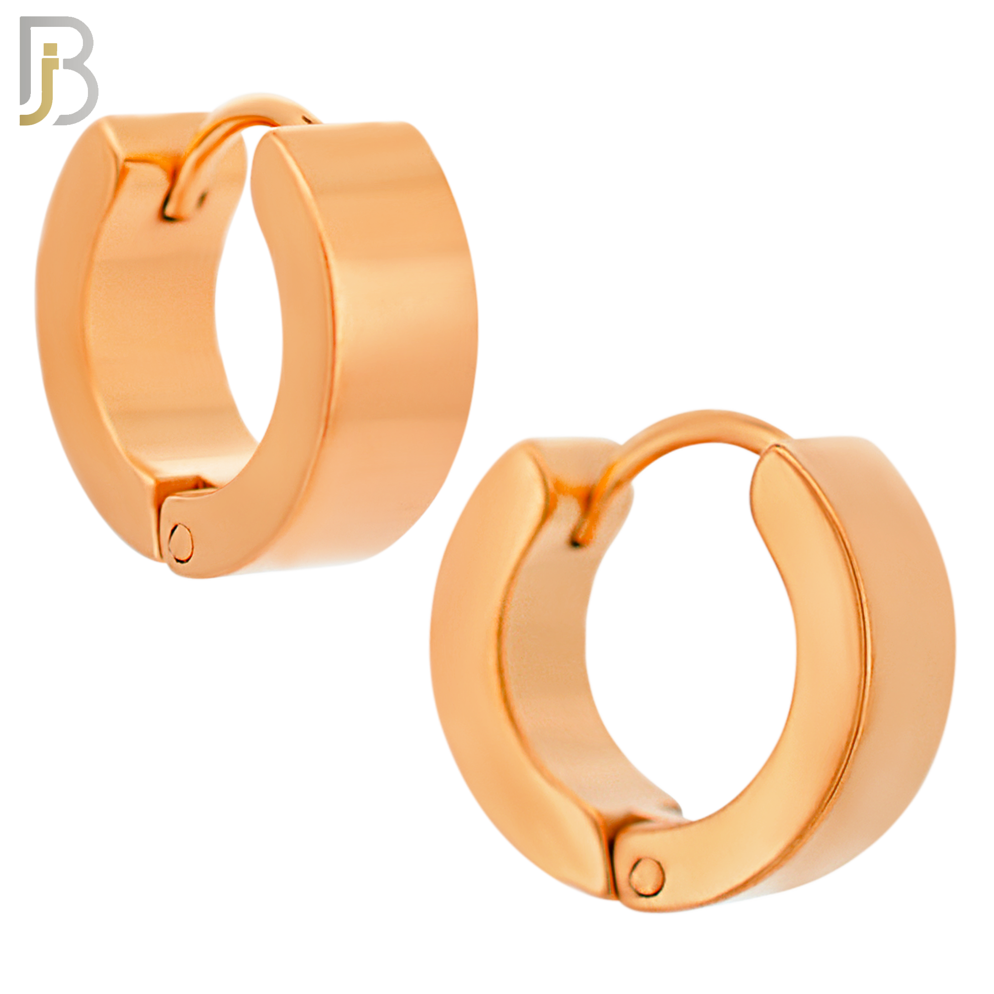 ES85R - 316L Stainless Steel Rose Gold Plated Plain Design Huggies Clip On image 5