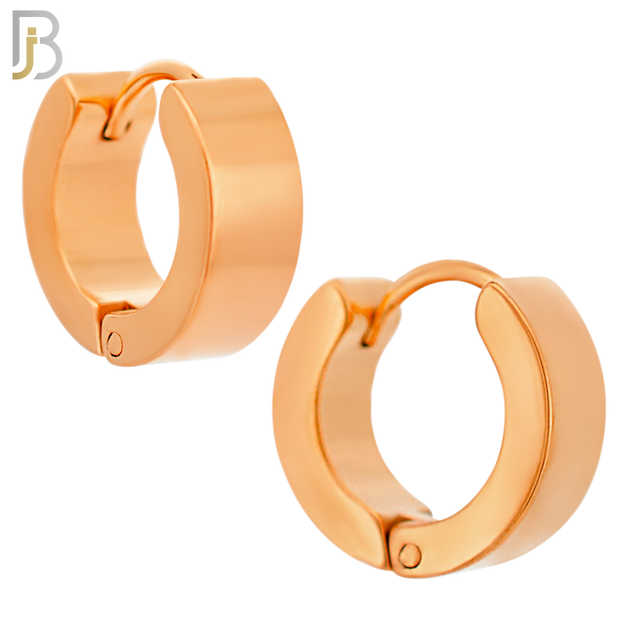 ES85R - 316L Stainless Steel Rose Gold Plated Plain Design Huggies Clip On image 5