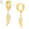 ES21 - 316L Stainless Steel Dangling Angel Wings Design Huggies Clip On image 2