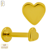 14-LB53 - 14k Gold Plain Solid Heart Labret image 0