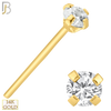 14-NR02CY-20 - 20g Thickness 14k Solid Yellow Gold Prong Setting  Round Cubic Zircona Nose Stud Bend-it Yourself, Nose Straight  image 4