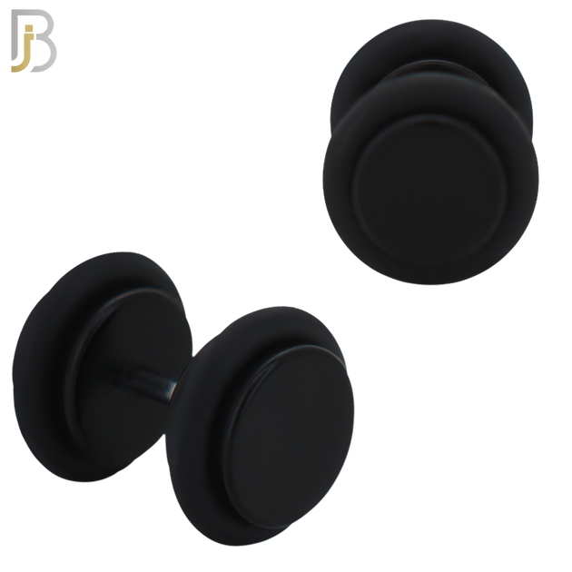 FP01K - Black Acrylic Fake Plug with O-ring (PACK OF 3 Pairs) - 0g - 8mm image