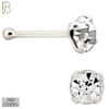 925-PK-NR01S-3C2 - Mixed of 2mm, 2.5mm, 3mm Clear CZ 22g Thickness  925 Sterling Silver Nose Bones, Prong Set Packages Pack of 120 image 4