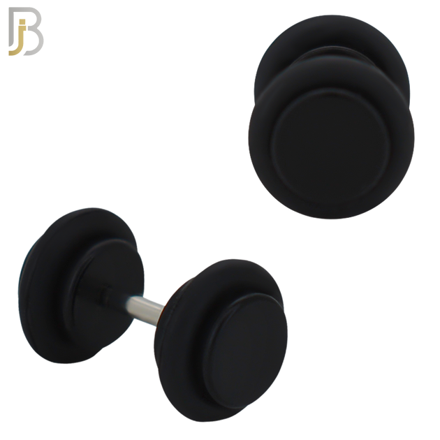 FP01K - Black Acrylic Fake Plug with O-ring (PACK OF 3 Pairs) image 2