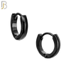 ES01K - 316L Stainless Steel Black Plated Plain Curve Design Huggies image 1