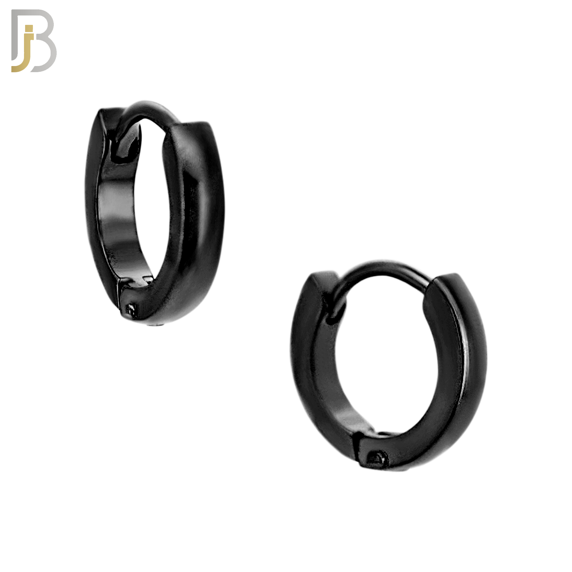 ES01K - 316L Stainless Steel Black Plated Plain Curve Design Huggies image 1
