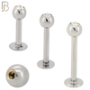 LB06SC - 316L Surgical Steel Labret Screw Ball with CZ External Threaded (PACK OF 6) image 0