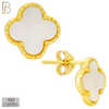 925-ES519 - 925 Sterling Silver Clover Stud Earrings – Enamel Finish image 2