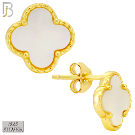 925-ES519 - 925 Sterling Silver Clover Stud Earrings – Enamel Finish image 2