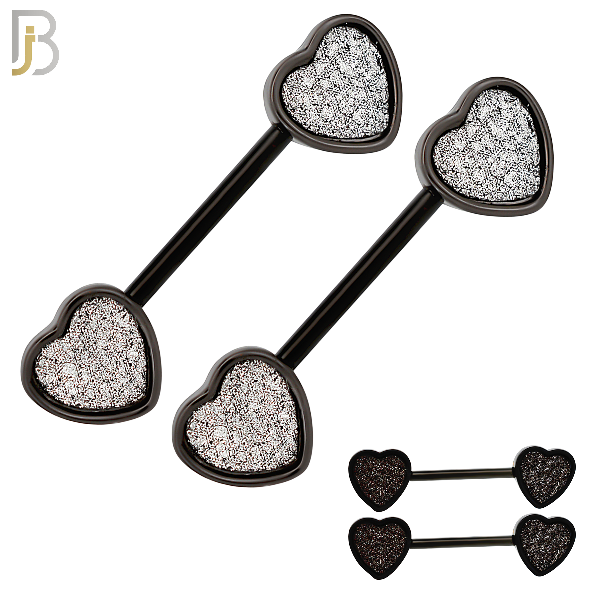 NP05 - 316L Surgical Steel Screw Sandpaper Heart Nipple Ring Piercing image 0