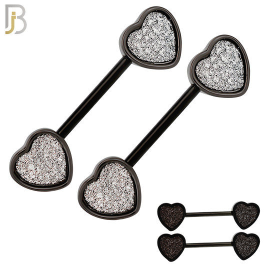 NP05 - 316L Surgical Steel Screw Sandpaper Heart Nipple Ring Piercing image 0