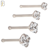 NR01S - 316L Surgical Steel Nose Bone Prong Set Zircon Round Nose Ring (PACK OF 6) image 0