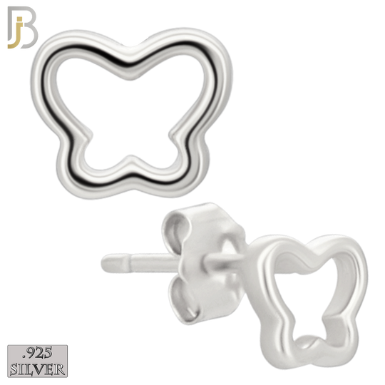 925-ES460 - 925 Sterling Silver Hollow Butterfly Design Earrings (Butterfly Backing) image 1