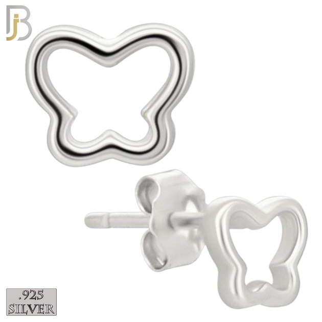 925-ES460 - 925 Sterling Silver Hollow Butterfly Design Earrings (Butterfly Backing) image 1