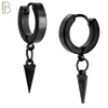 ES101 - 316L Stainless Steel Dangling  Triangle Huggies Clip On image 2