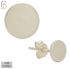 925-ES63 - .925 Sterling Silver Concave Round Plain Design Earring Stud image 0