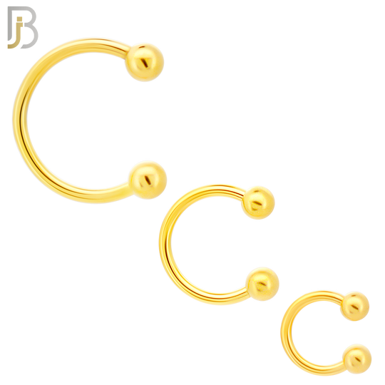 HS01G - 316L Surgical Steel Gold Plated Horseshoe Plain  Screw Ball External Threaded (PACK OF 6) image 0