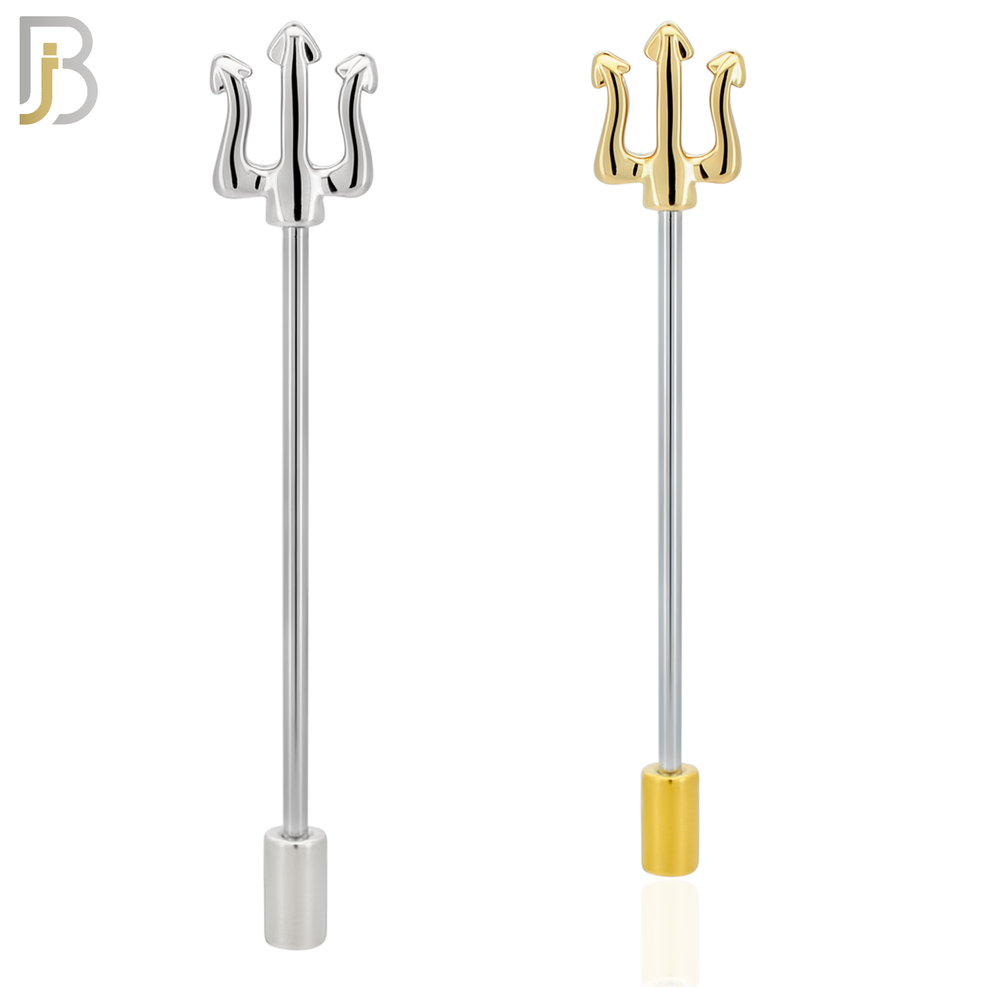 BB08 - 316L Surgical Steel Screw Barbell Trident Design Industrial (PACK OF 4) image 0