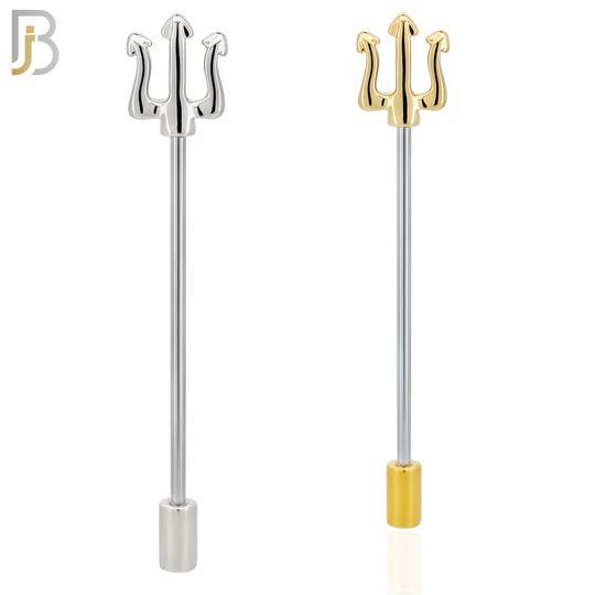 BB08 - 316L Surgical Steel Screw Barbell Trident Design Industrial (PACK OF 4) image 0